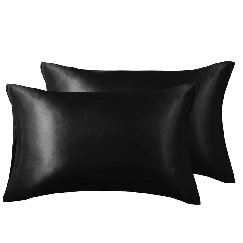 UPNEJA V HANDLOOM plain Satin pillow covers (46x70cms, 1 Set of 2  pillow cover)